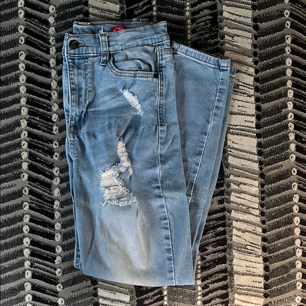 Men's Distressed Blue Jeans